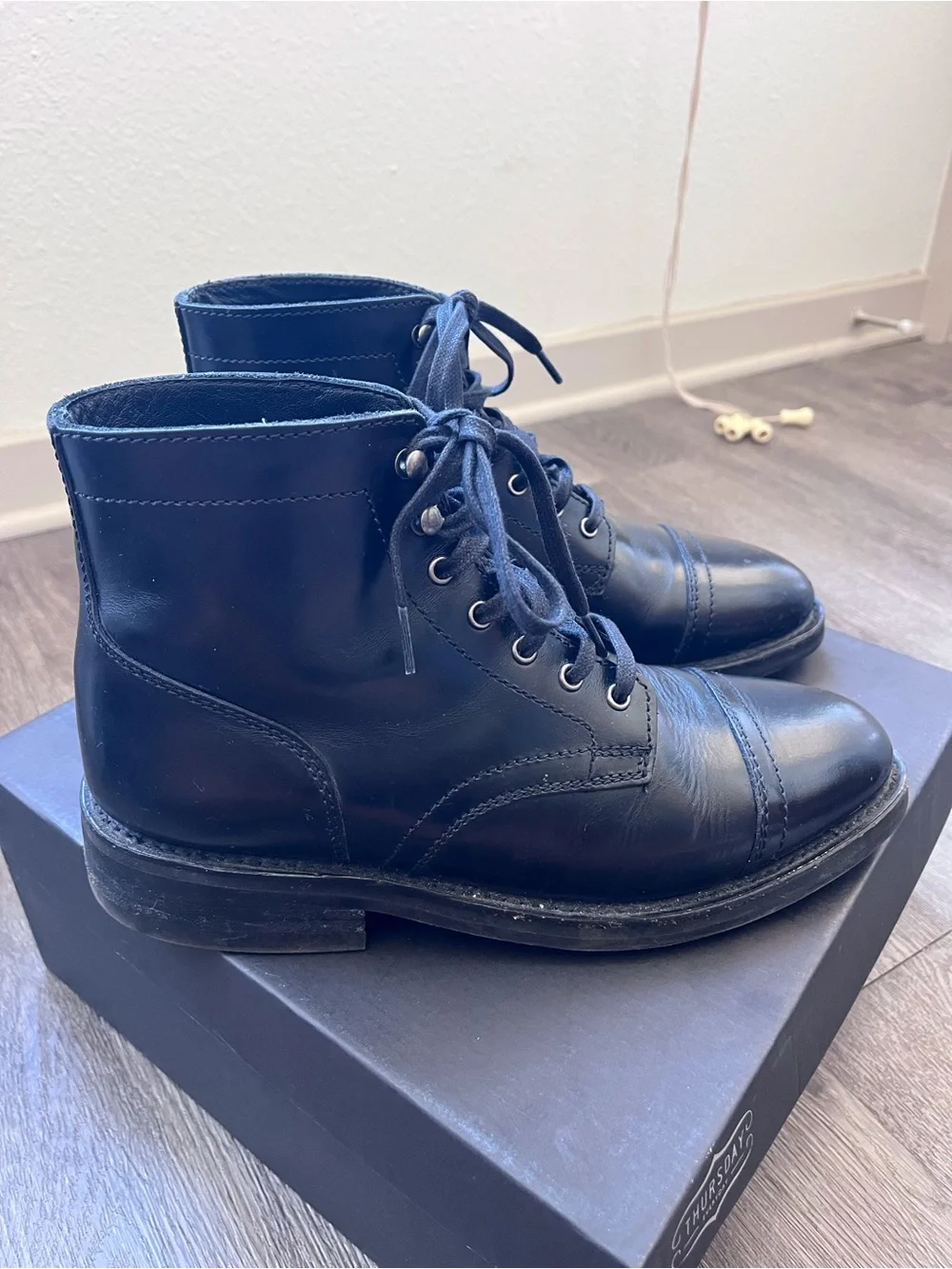 Thursday Boot Company Black Leather Captain Boots